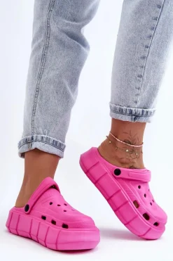 Damskie Piankowe Klapki Na Platformie Fuksja Beckett