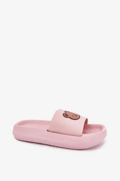 Damskie Piankowe Klapki Z Misiem Różowe Lalon