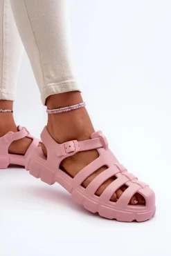 Damskie Piankowe Sandały Rzymianki Różowe Gasaria
