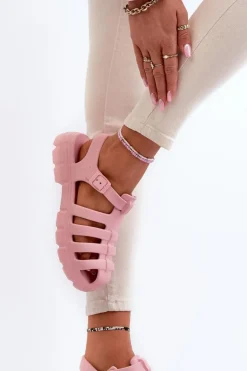 Damskie Piankowe Sandały Rzymianki Różowe Gasaria