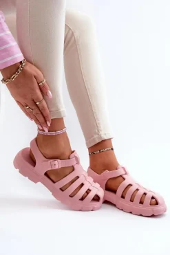 Damskie Piankowe Sandały Rzymianki Różowe Gasaria