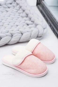 Damskie Różowe Domowe Klapki Papcie Sleepy