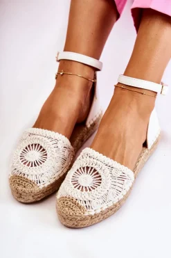 Damskie Sandałki Espadryle Ażurowe Białe Murillo