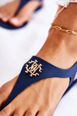 Damskie Sandałki Granatowe Sonner