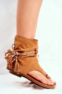 Damskie Sandałki Japonki Z Cholewką Camel SL1011 Madrit