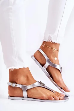 Damskie Sandałki Srebrne Sonner