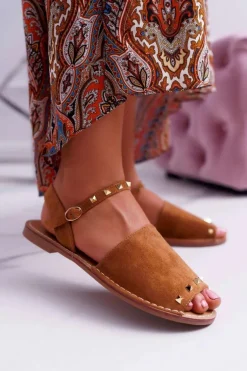 Damskie Sandały Lu Boo Zamszowe Camel Silena