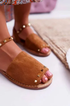 Damskie Sandały Lu Boo Zamszowe Camel Silena