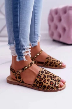 Damskie Sandały Lu Boo Zamszowe Leopard Silena
