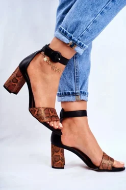 Damskie Sandały Maciejka Skórzane Pomarańczowy Gad 04235-18/00-5