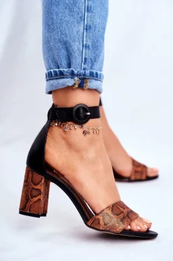 Damskie Sandały Maciejka Skórzane Pomarańczowy Gad 04235-18/00-5