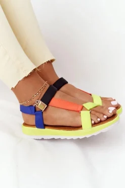 Damskie Sandały Na Gumowej Podeszwie Wielokolorowe Stranger