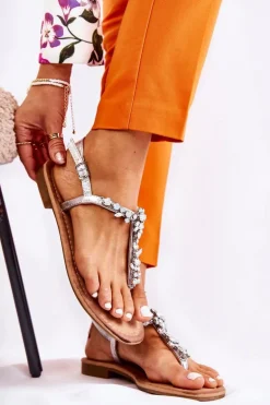 Damskie Sandały Na Lato Srebrne Margery