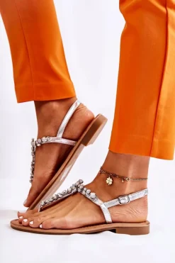 Damskie Sandały Na Lato Srebrne Margery