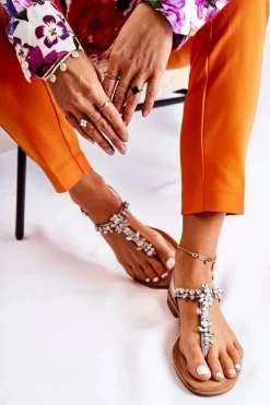 Damskie Sandały Na Lato Srebrne Margery