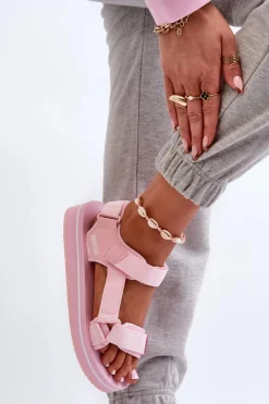 Damskie Sandały Na Platformie Big Star NN274A533 Różowe