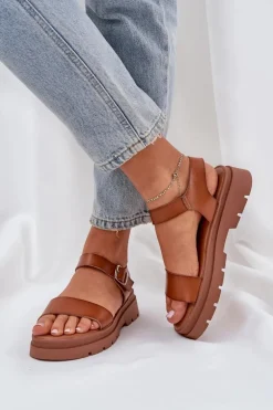 Damskie Sandały Na Platformie Camel Evaretha