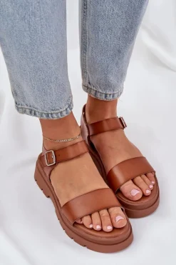 Damskie Sandały Na Platformie Camel Evaretha