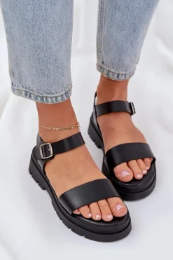 Damskie Sandały Na Platformie Czarne Evaretha