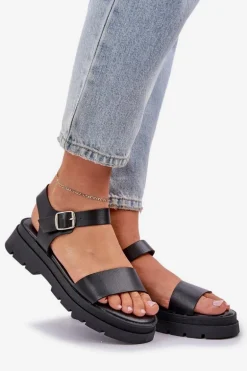 Damskie Sandały Na Platformie Czarne Evaretha