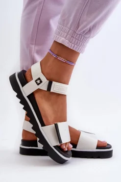 Damskie Sandały Na Platformie Big Star NN274777 Białe