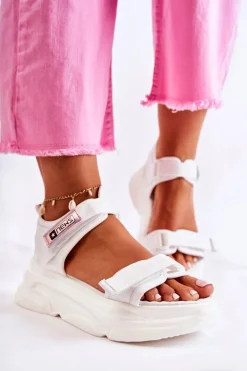 Damskie Sandały Na Platformie Białe Terrina