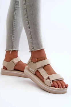 Damskie Sandały Na Platformie Big Star NN274A535 Beżowe