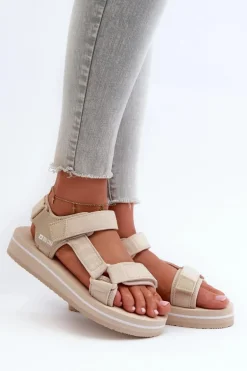 Damskie Sandały Na Platformie Big Star NN274A535 Beżowe