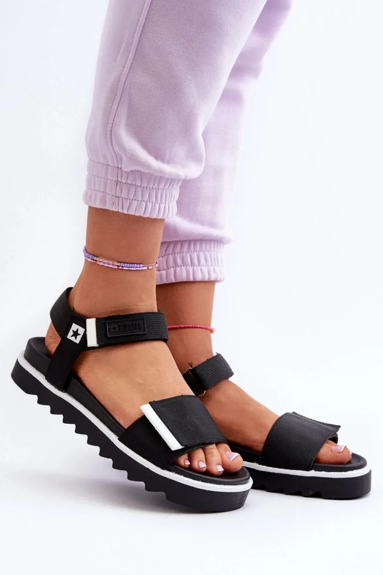 Damskie Sandały Na Platformie Big Star NN274778 Czarne