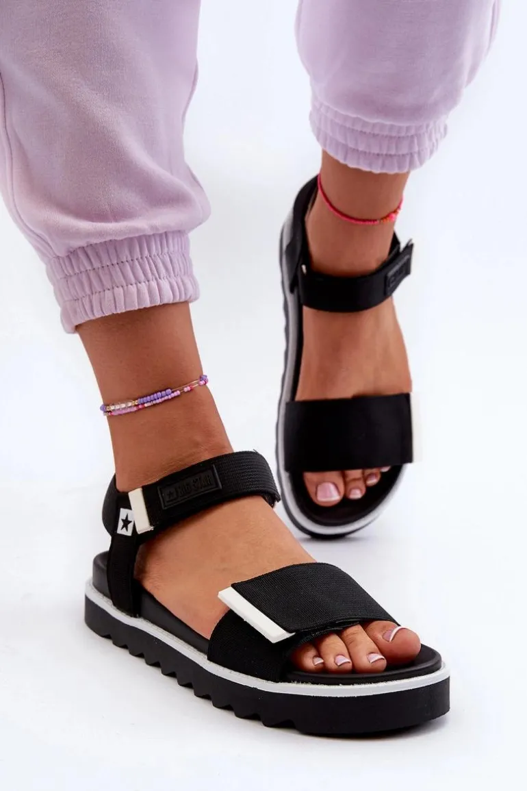 Damskie Sandały Na Platformie Big Star NN274778 Czarne