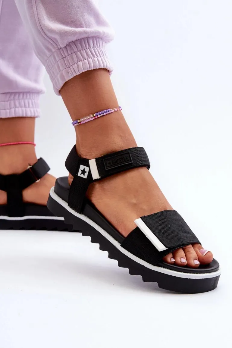 Damskie Sandały Na Platformie Big Star NN274778 Czarne