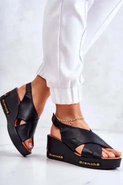 Damskie Sandały Na Rzep Czarne Amaze