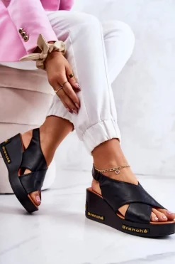 Damskie Sandały Na Rzep Czarne Amaze