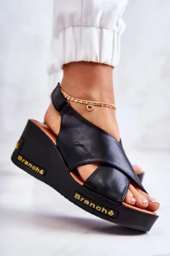 Damskie Sandały Na Rzep Czarne Amaze