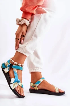 Damskie Sandały Na Rzepy Zielone Caprisa