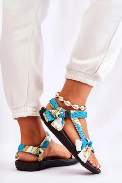 Damskie Sandały Na Rzepy Zielone Caprisa