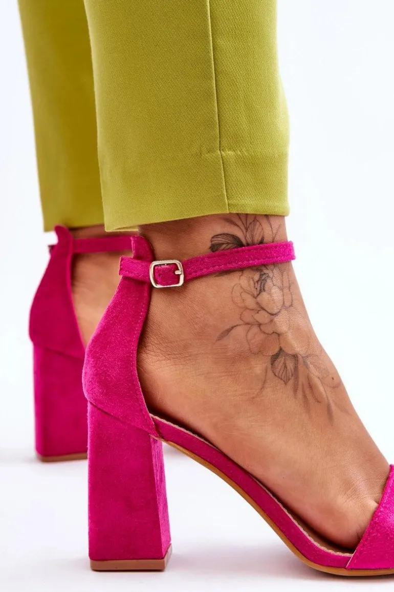 Damskie Sandały Na Stabilnym Słupku Fuksja Lavissa