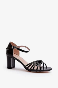 Damskie Sandały Na Słupku Czarne Pyrrette