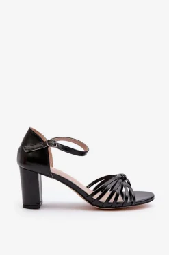 Damskie Sandały Na Słupku Czarne Pyrrette