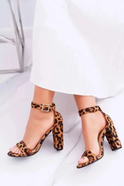 Damskie Sandały Na Słupku W Panterkę Serenity