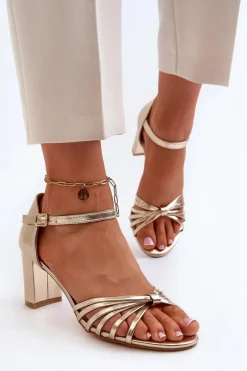 Damskie Sandały Na Słupku Złote Pyrrette