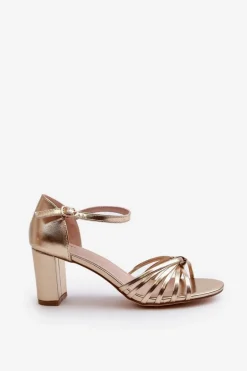 Damskie Sandały Na Słupku Złote Pyrrette