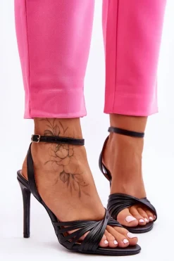 Damskie Sandały Na Szpilce Czarne My Darling