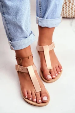 Damskie Sandały Pachnące Gumowe ZAXY Beżowe DD285040