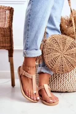 Damskie Sandały Pachnące Gumowe ZAXY Beżowe DD285040