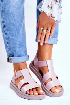 Damskie Sandały Pachnące Gumowe ZAXY Beżowe FF285025