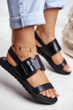 Damskie Sandały Pachnące Gumowe ZAXY Czarne DD285051