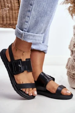 Damskie Sandały Pachnące Gumowe ZAXY Czarne DD285051