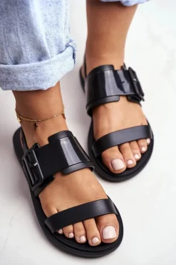 Damskie Sandały Pachnące Gumowe ZAXY Czarne DD285051