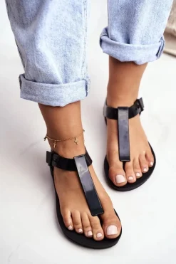 Damskie Sandały Pachnące Gumowe ZAXY Czarne DD285039